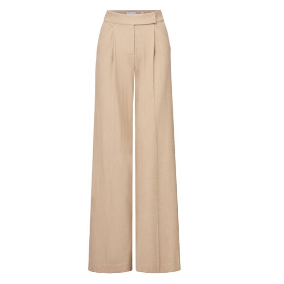 VERONICA BEARD Marbeau Wide-Leg Pants in Stone Khaki Size 14 - Picture 3 of 9